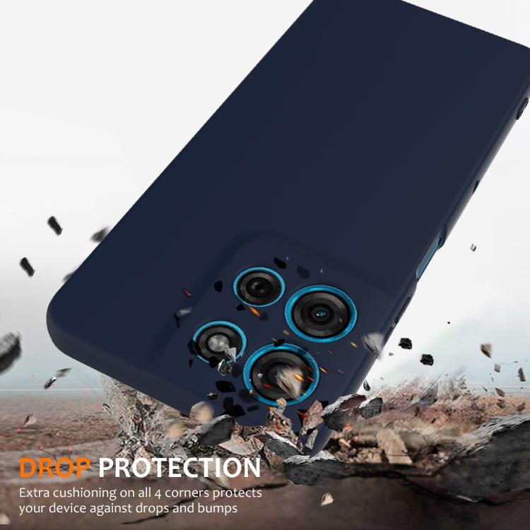 For Motorola Moto G86 5G Shockproof Silicone Magsafe Phone Case(Navy Blue)