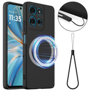 For Motorola Moto G86 5G Shockproof Silicone Magsafe Phone Case(Black)