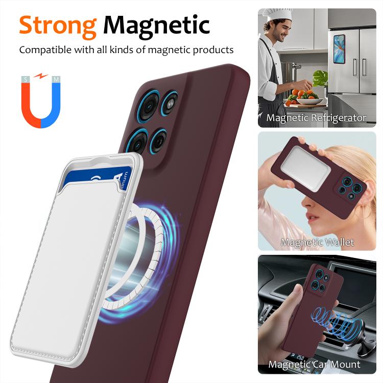For Motorola Moto G86 5G Shockproof Silicone Magsafe Phone Case(Plum Color)