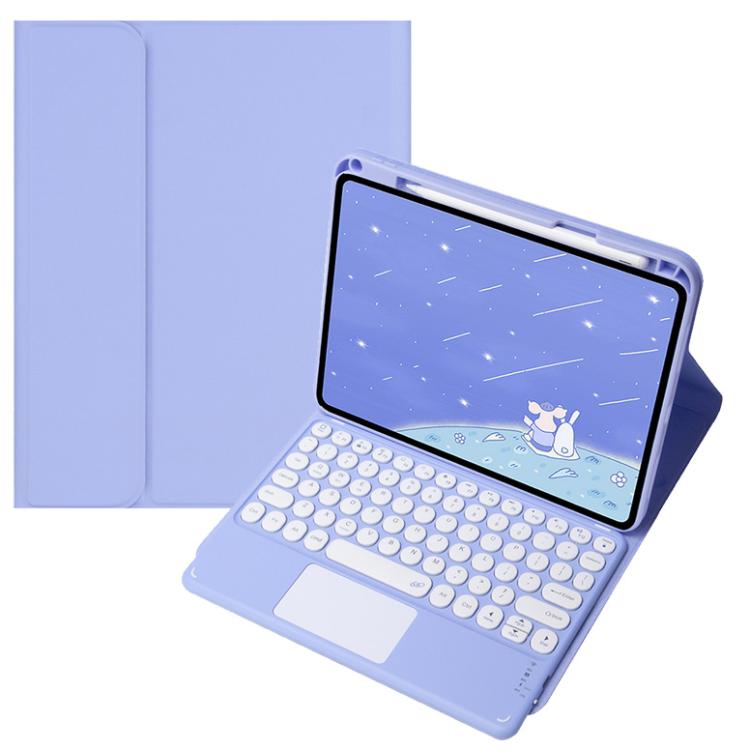 For OPPO Pad 3 / Pad 2 Candy Color Bluetooth Keyboard Leather Case, Round Key with Touchpad(Light Purple) - OPPO Keyboard by PMC TechLife | Online Shopping South Africa | PMC TechLife | Buy Now Pay Later Mobicred