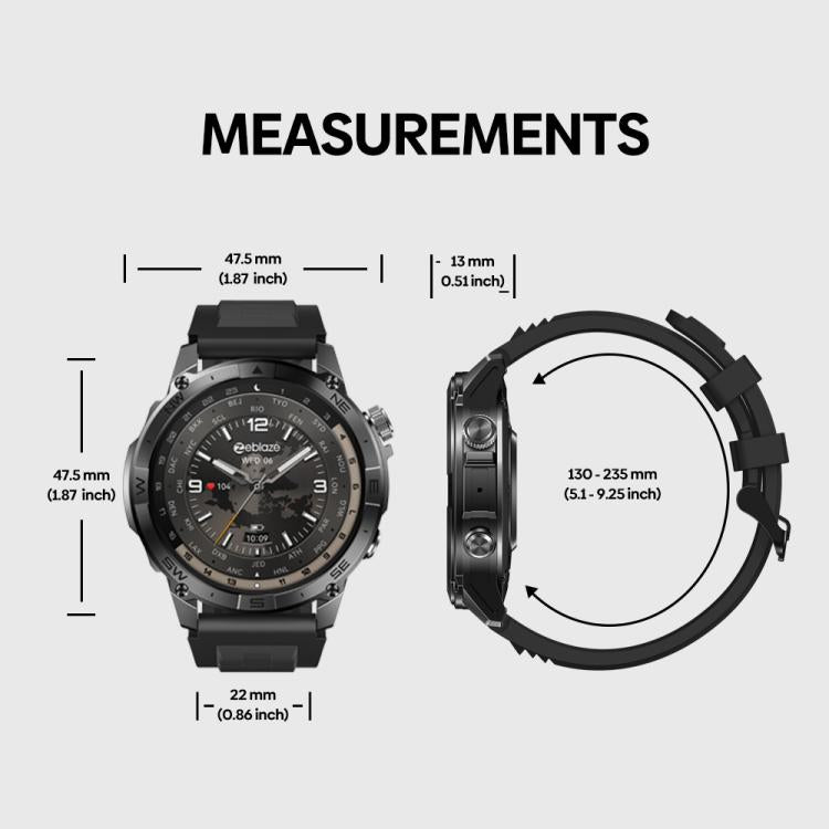 Zeblaze Stratos 2 Plus 1.43 inch Screen 3 ATM Health and Fitness GPS Smart Watch(Graphite Black)