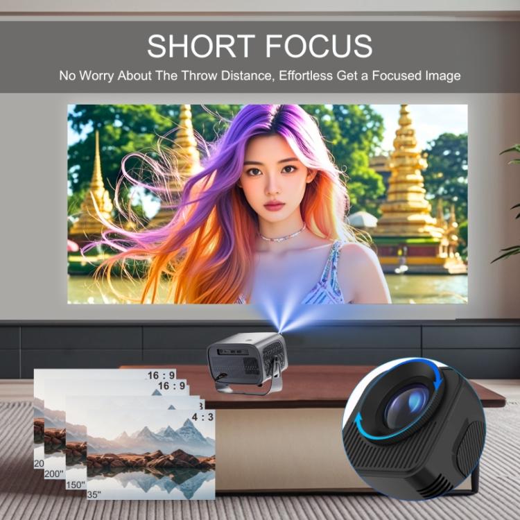 A10 Plus 1280 x 720P 200ANSI Amlogic H713 CPU Android 11.0 Smart Projector, EU Plug(Metal Grey) - LED Projector by PMC TechLife | Online Shopping South Africa | PMC TechLife | Buy Now Pay Later Mobicred