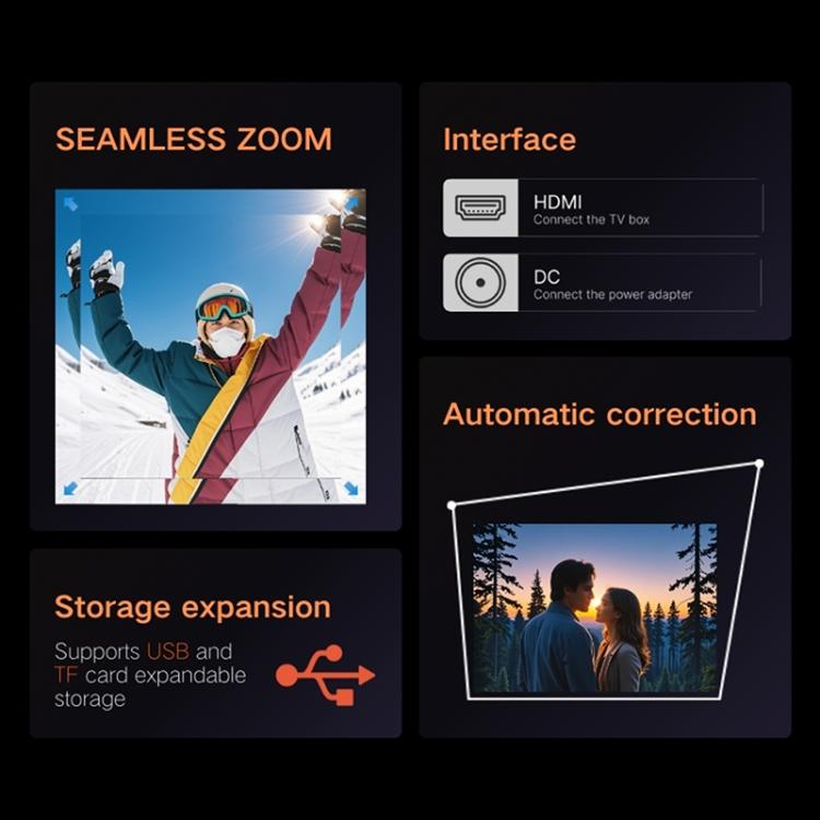 M10 1280 x 720P 200ANSI Amlogic H713 CPU Android 11.0 Smart Projector, UK Plug(White) - LED Projector by PMC TechLife | Online Shopping South Africa | PMC TechLife | Buy Now Pay Later Mobicred