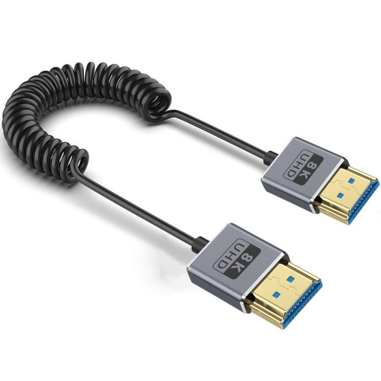 0.7m Coiled Coaxial 8K 48Gbps HDMI 2.1 Cable, Port:Straight to Straight - Cable by PMC TechLife | Online Shopping South Africa | PMC TechLife | Buy Now Pay Later Mobicred