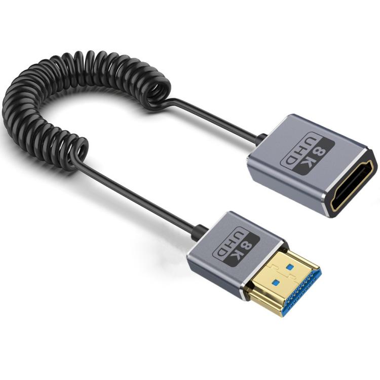 0.7m Coiled Coaxial 8K 48Gbps HDMI 2.1 Cable, Port:Male to Female Straight - Cable by PMC TechLife | Online Shopping South Africa | PMC TechLife | Buy Now Pay Later Mobicred