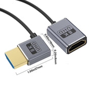 0.7m Coiled Coaxial 8K 48Gbps HDMI 2.1 Cable, Port:Male to Female Left Elbow