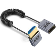 0.7m Coiled Coaxial 8K 48Gbps HDMI 2.1 Cable, Port:Male to Female Up Elbow