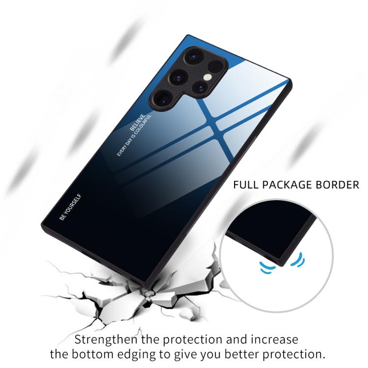 For Samsung Galaxy S25 Ultra 5G Gradient Color Glass Phone Case(Aurora Blue) - Galaxy S25 Ultra 5G Cases by PMC Jewellery | Online Shopping South Africa | PMC Jewellery | Buy Now Pay Later Mobicred