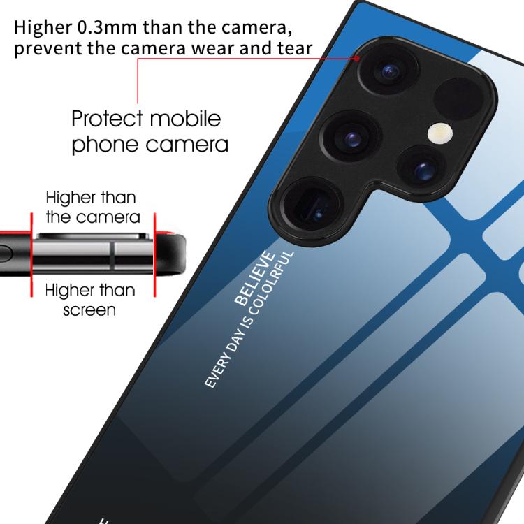 For Samsung Galaxy S25 Ultra 5G Gradient Color Glass Phone Case(Aurora Blue) - Galaxy S25 Ultra 5G Cases by PMC Jewellery | Online Shopping South Africa | PMC Jewellery | Buy Now Pay Later Mobicred