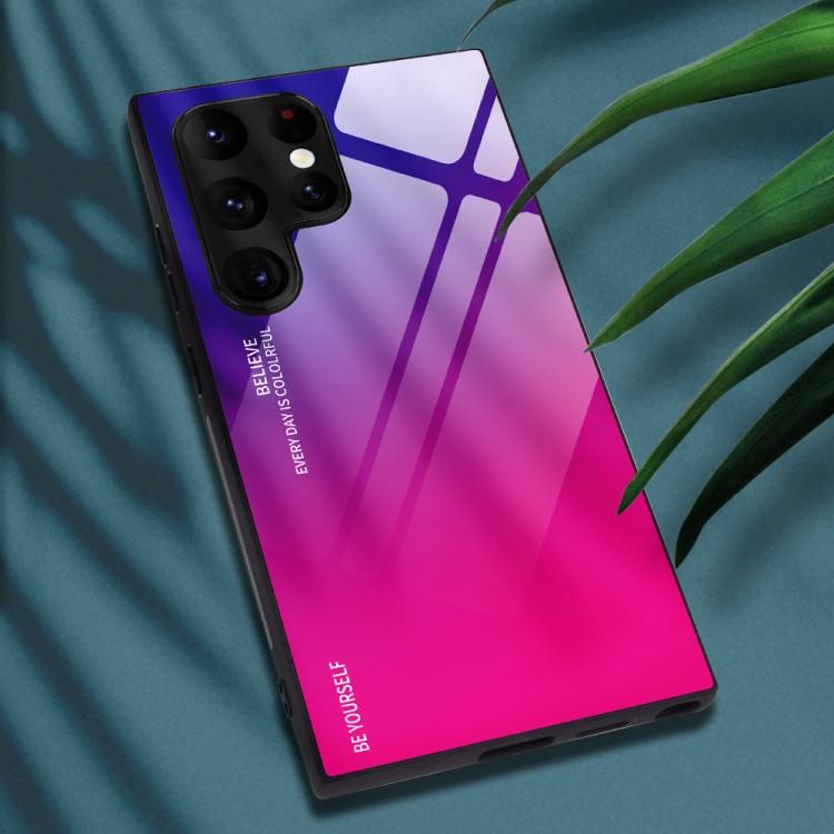 For Samsung Galaxy S25 Ultra 5G Gradient Color Glass Phone Case(Purple Red) - Galaxy S25 Ultra 5G Cases by PMC Jewellery | Online Shopping South Africa | PMC Jewellery | Buy Now Pay Later Mobicred