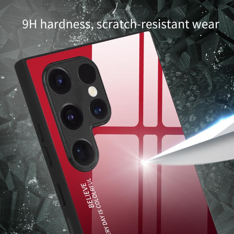 For Samsung Galaxy S25 Ultra 5G Gradient Color Glass Phone Case(Purple Red) - Galaxy S25 Ultra 5G Cases by PMC Jewellery | Online Shopping South Africa | PMC Jewellery | Buy Now Pay Later Mobicred