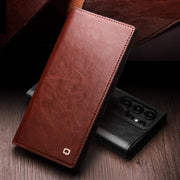 For Samsung Galaxy S25 5G QIALINO Genuine Leather Phone Case(Black)