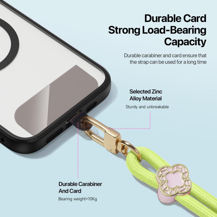 DUX DUCIS Garden Series Begonia Pattern Adjustable Crossbody Phone Lanyard(Green Yellow) - Lanyards & Wrist Straps by DUX DUCIS | Online Shopping South Africa | PMc TechLife | Buy Now Pay Later Mobicred