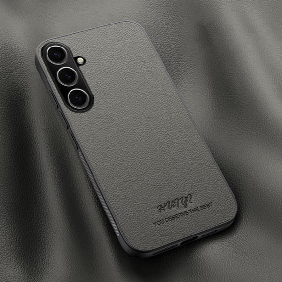 For Samsung Galaxy S25 5G HUIYI Leather Magnetic Phone Case(Grey)