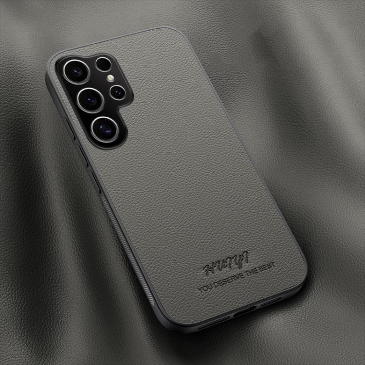 For Samsung Galaxy S25 Ultra 5G HUIYI Leather Magnetic Phone Case(Grey) - Galaxy S25 Ultra 5G Cases by PMC Jewellery | Online Shopping South Africa | PMC Jewellery | Buy Now Pay Later Mobicred