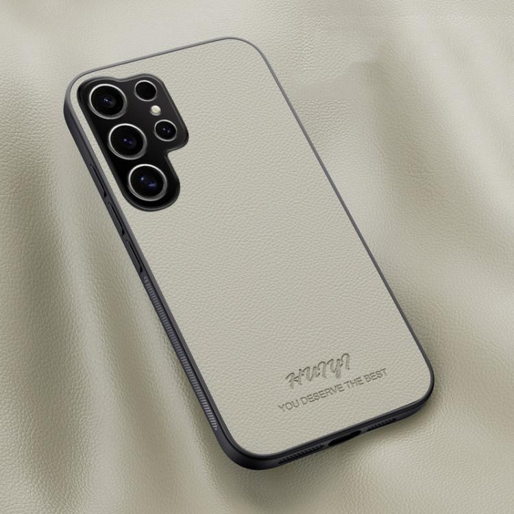 For Samsung Galaxy S25 Ultra 5G HUIYI Leather Magnetic Phone Case(White) - Galaxy S25 Ultra 5G Cases by PMC Jewellery | Online Shopping South Africa | PMC Jewellery | Buy Now Pay Later Mobicred