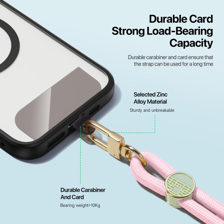 DUX DUCIS Garden Series Tile Pattern Adjustable Crossbody Phone Lanyard(Light Pink) - Lanyards & Wrist Straps by DUX DUCIS | Online Shopping South Africa | PMc TechLife | Buy Now Pay Later Mobicred