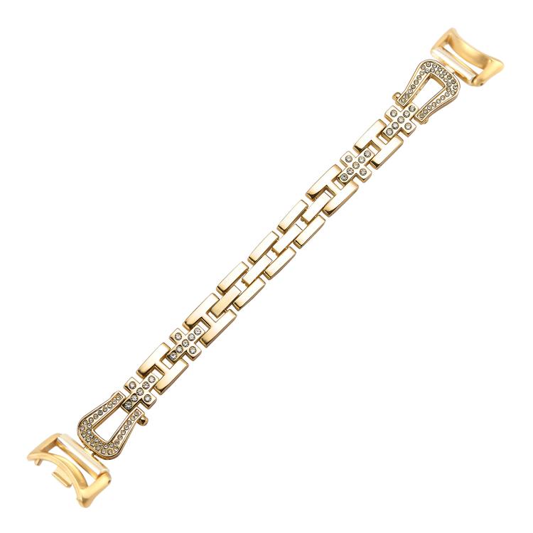 For Xiaomi Smart Band 9 / 8 U-shaped Diamond Bracelet Metal Watch Band(Gold)