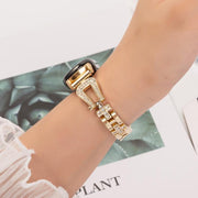 For Xiaomi Smart Band 9 / 8 U-shaped Diamond Bracelet Metal Watch Band(Gold)