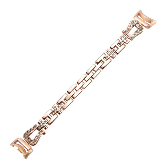 For Xiaomi Smart Band 9 / 8 U-shaped Diamond Bracelet Metal Watch Band(Rose Gold)