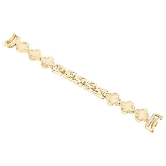 For Xiaomi Smart Band 9 / 8 Four-petaled Flower Diamond Bracelet Metal Watch Band(Gold)