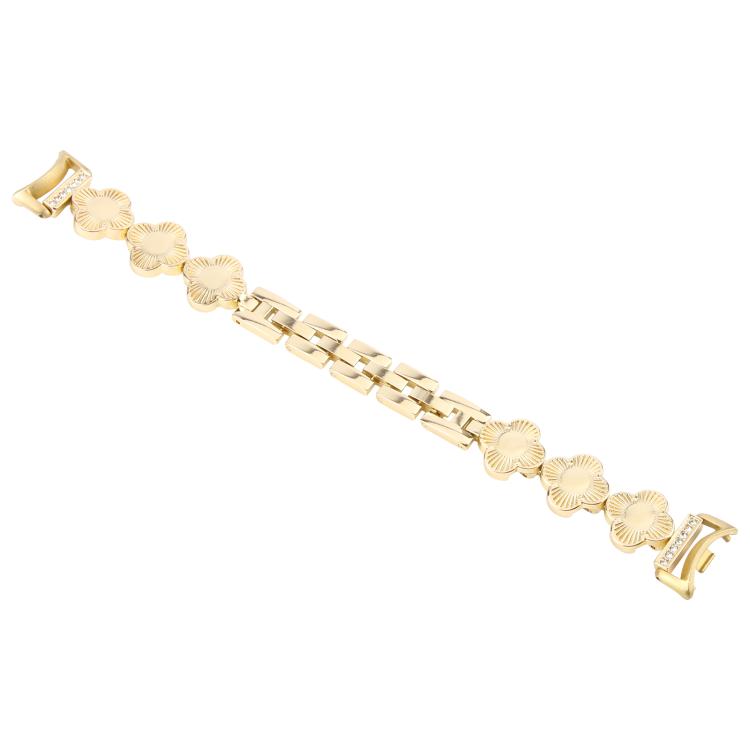 For Xiaomi Smart Band 9 / 8 Four-petaled Flower Diamond Bracelet Metal Watch Band(Gold)