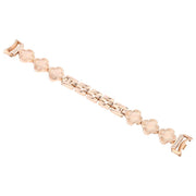 For Xiaomi Smart Band 9 / 8 Four-petaled Flower Diamond Bracelet Metal Watch Band(Rose Gold)