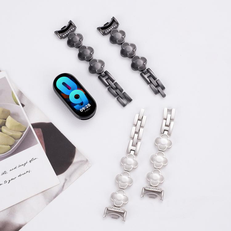 For Xiaomi Smart Band 9 / 8 Four-petaled Flower Diamond Bracelet Metal Watch Band(Gold) - free shipping - PMC TechLife - Order now!
