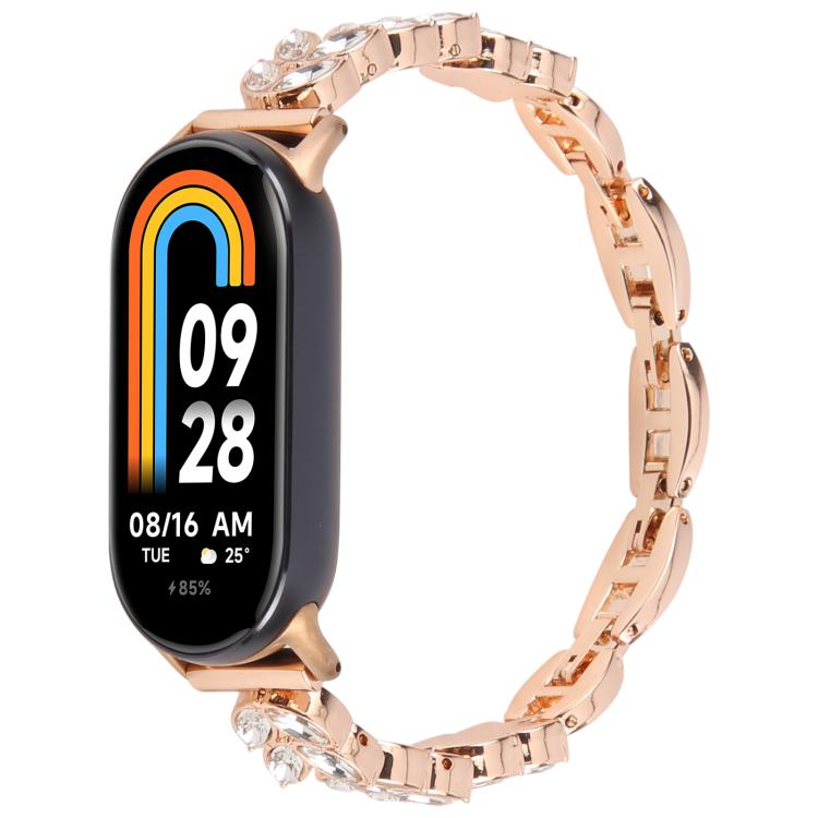 For Xiaomi Smart Band 9 / 8 Wheat Ear Diamond Bracelet Metal Watch Band(Rose Gold) - free shipping - PMC TechLife - Order now!