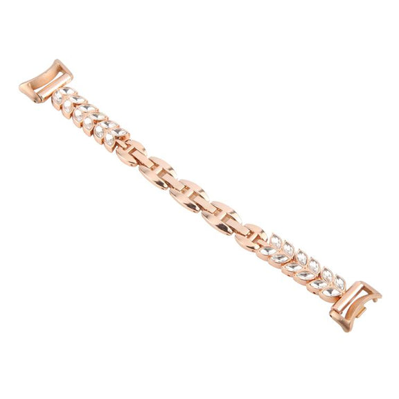 For Xiaomi Smart Band 9 / 8 Wheat Ear Diamond Bracelet Metal Watch Band(Rose Gold)