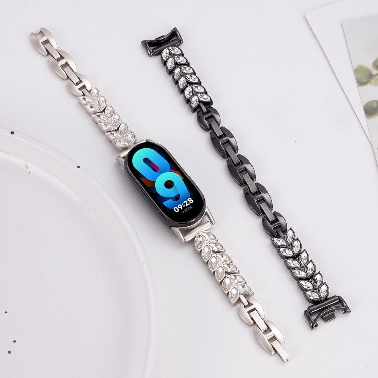 For Xiaomi Smart Band 9 / 8 Wheat Ear Diamond Bracelet Metal Watch Band(Silver) - free shipping - PMC TechLife - Order now!
