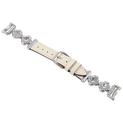 For Xiaomi Smart Band 9 / 8 Metal Diamond Leather Bracelet Watch Band(Silver Creamy White)