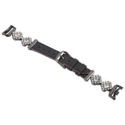 For Xiaomi Smart Band 9 / 8 Metal Diamond Leather Bracelet Watch Band(Black)