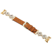 For Xiaomi Smart Band 9 / 8 Metal Diamond Leather Bracelet Watch Band(Gold Brown)