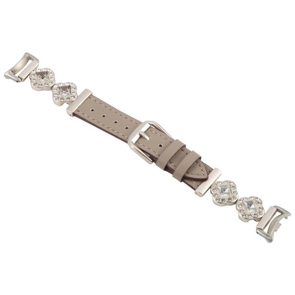 For Xiaomi Smart Band 9 / 8 Metal Diamond Leather Bracelet Watch Band(Starlight Grey)
