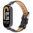 For Xiaomi Smart Band 9 / 8 Silver Metal Connector Genuine Leather Watch Band(Black) - free shipping - PMc TechLife - Order now!