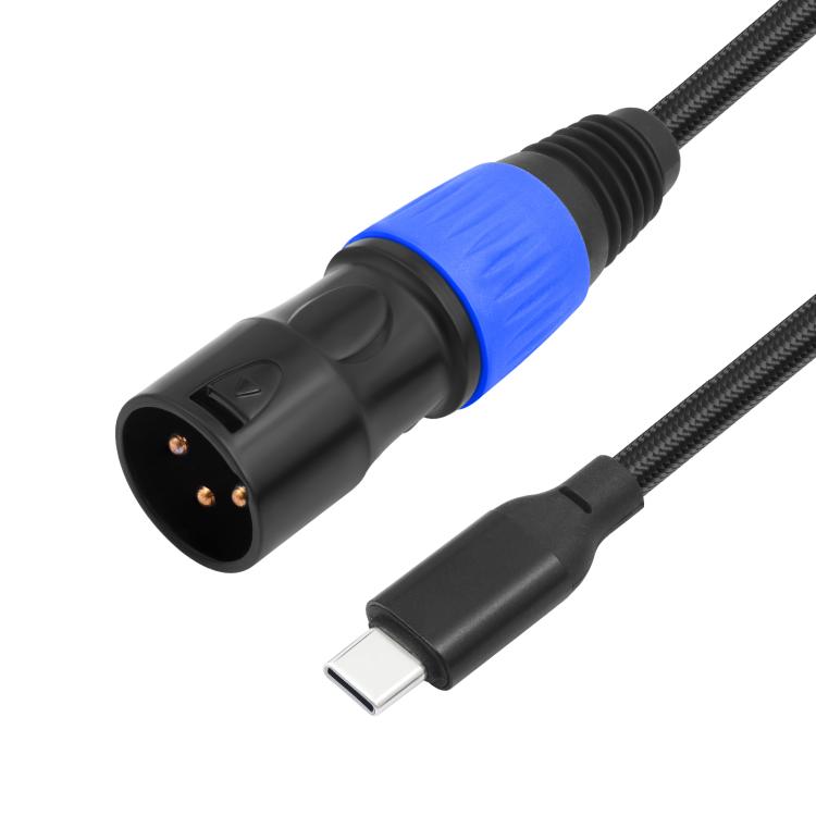 TY015 Type-C Male to XLR Male Stereo Output Audio Cable, Length:1m(Black Blue) - Microphone Audio Cable & Connector by PMC TechLife | Online Shopping South Africa | PMC TechLife | Buy Now Pay Later Mobicred