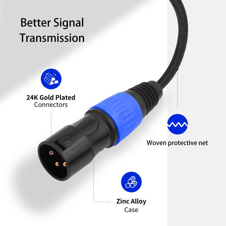 TY015 Type-C Male to XLR Male Stereo Output Audio Cable, Length:3m(Black Blue) - Microphone Audio Cable & Connector by PMC TechLife | Online Shopping South Africa | PMC TechLife | Buy Now Pay Later Mobicred
