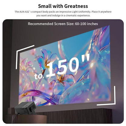 AUN A32 1280x720P 200ANSI D3100 CPU WIFI Display Smart Projector, AU Plug(Black) - LED Projector by AUN | Online Shopping South Africa | PMC Jewellery | Buy Now Pay Later Mobicred