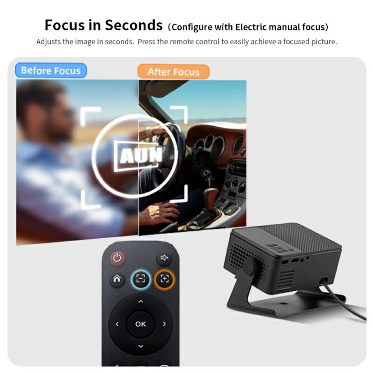 AUN A32 1280x720P 200ANSI D3100 CPU WIFI Display Smart Projector, AU Plug(Black) - LED Projector by AUN | Online Shopping South Africa | PMC Jewellery | Buy Now Pay Later Mobicred