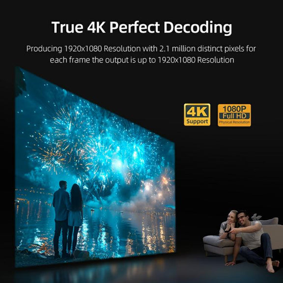 AUN U002 1920x1080P 970ANSI Android 12 Home Theater Smart Projector, US Plug(Dark Grey)