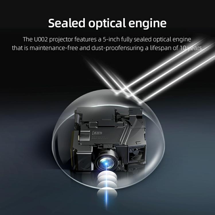 AUN U002 1920x1080P 970ANSI Android 12 Home Theater Smart Projector, US Plug(Dark Grey) - LED Projector by AUN | Online Shopping South Africa | PMc TechLife | Buy Now Pay Later Mobicred