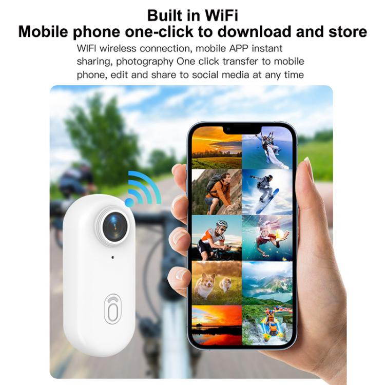 H88 4K Thumb Sports Camera Mini WiFi Camera, Specification:Standard Version(White)