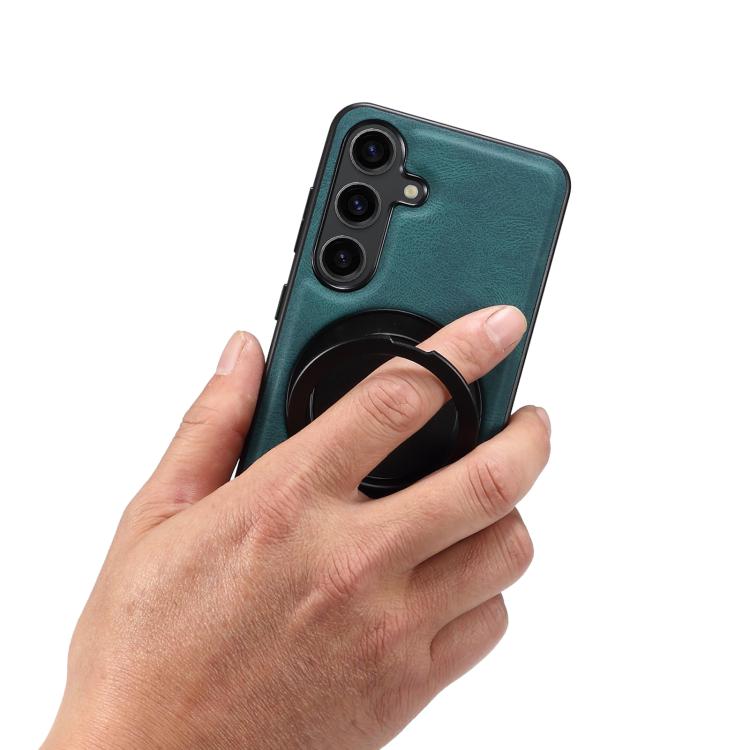 For Samsung Galaxy S25+ 5G Denior A14 Skin Feel Rotating Holder MagSafe Phone Case(Blue) - free shipping - PMC Jewellery - Order now!