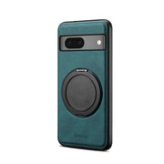 For Google Pixel 7 Denior A14 Skin Feel Rotating Holder MagSafe Phone Case(Blue)