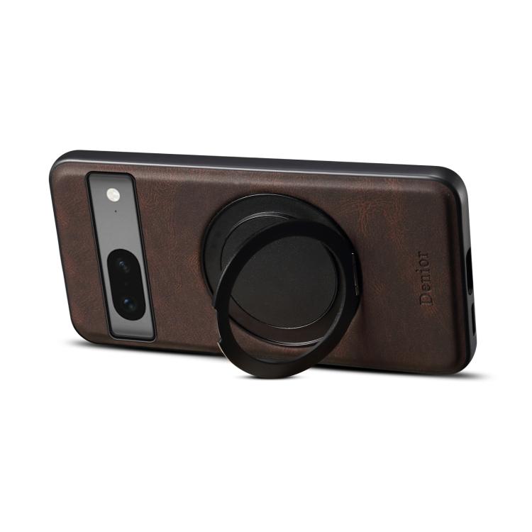 For Google Pixel 7 Denior A14 Skin Feel Rotating Holder MagSafe Phone Case(Brown) - free shipping - PMC TechLife - Order now!