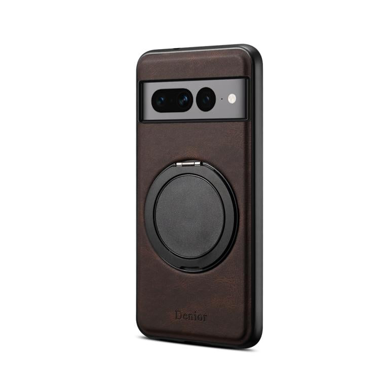 For Google Pixel 7 Pro Denior A14 Skin Feel Rotating Holder MagSafe Phone Case(Brown) - free shipping - PMC TechLife - Order now!