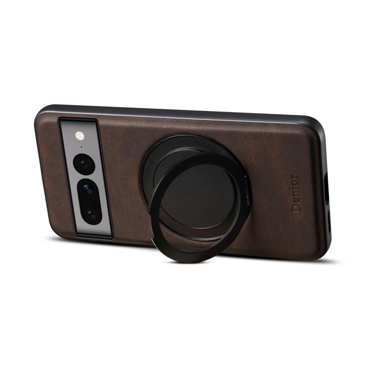 For Google Pixel 7 Pro Denior A14 Skin Feel Rotating Holder MagSafe Phone Case(Brown) - free shipping - PMC TechLife - Order now!