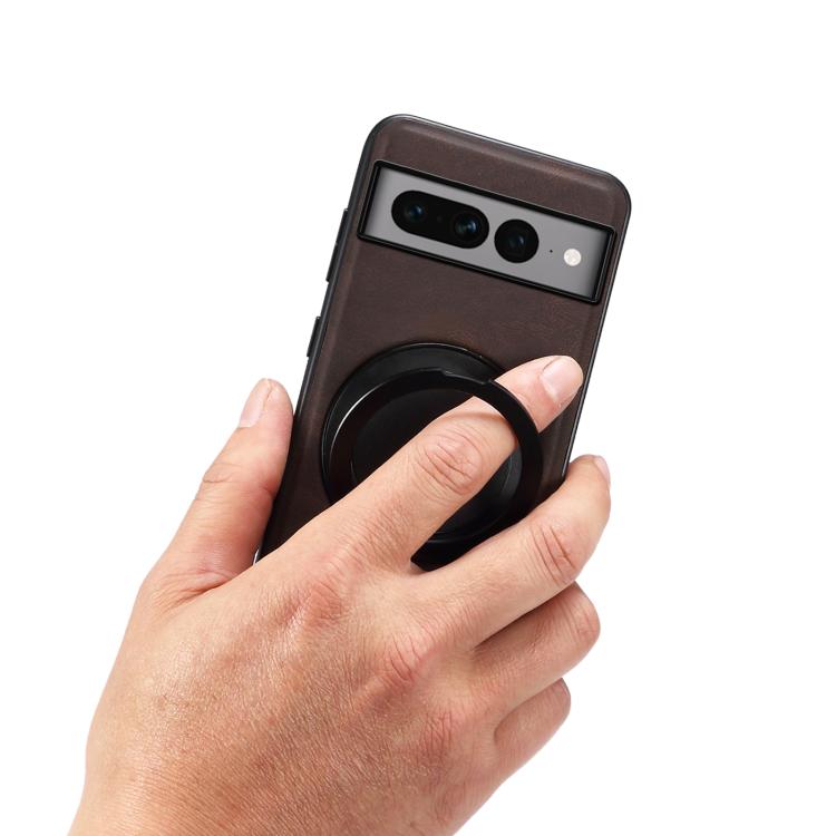 For Google Pixel 7 Pro Denior A14 Skin Feel Rotating Holder MagSafe Phone Case(Brown) - free shipping - PMC TechLife - Order now!