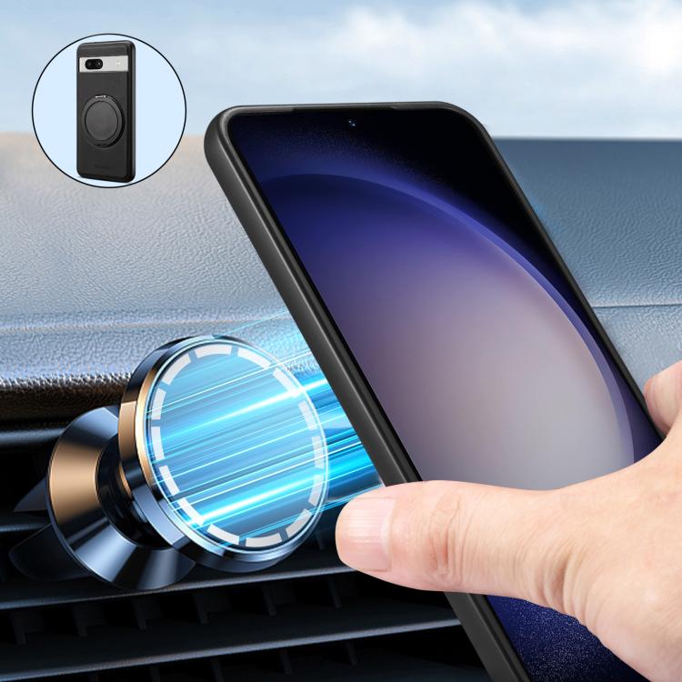 For Google Pixel 7a Denior A14 Skin Feel Rotating Holder MagSafe Phone Case(Black) - free shipping - PMC TechLife - Order now!